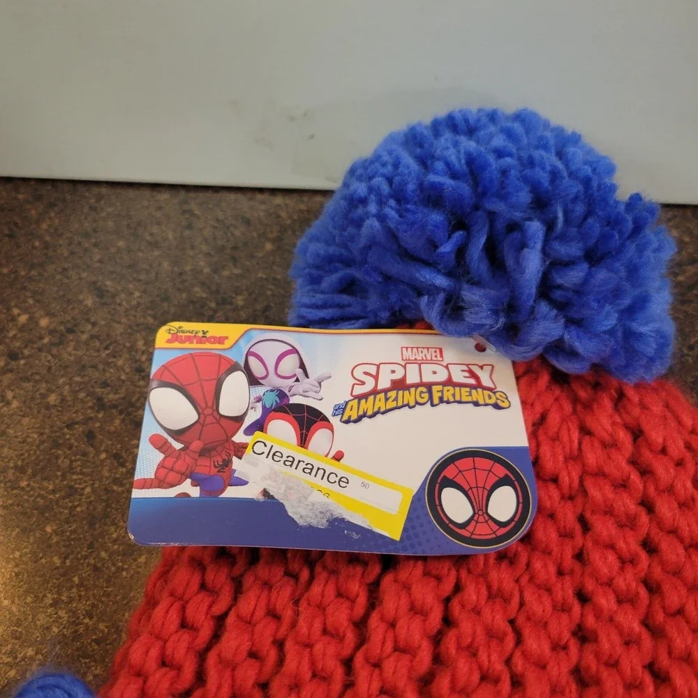 Spidey and His Amazing Friends Toddlers Spider-Man Beanie Hat Red Chunky Knit